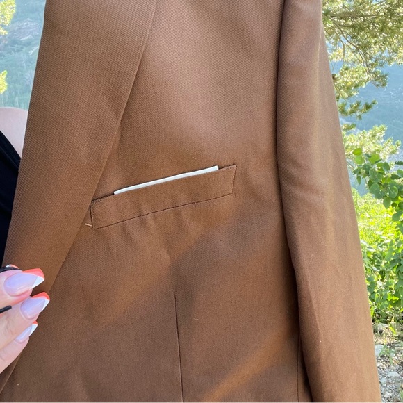 NWT Boxy Oversized Retro Linen Rayon Blend Blazer - Picture 8 of 11